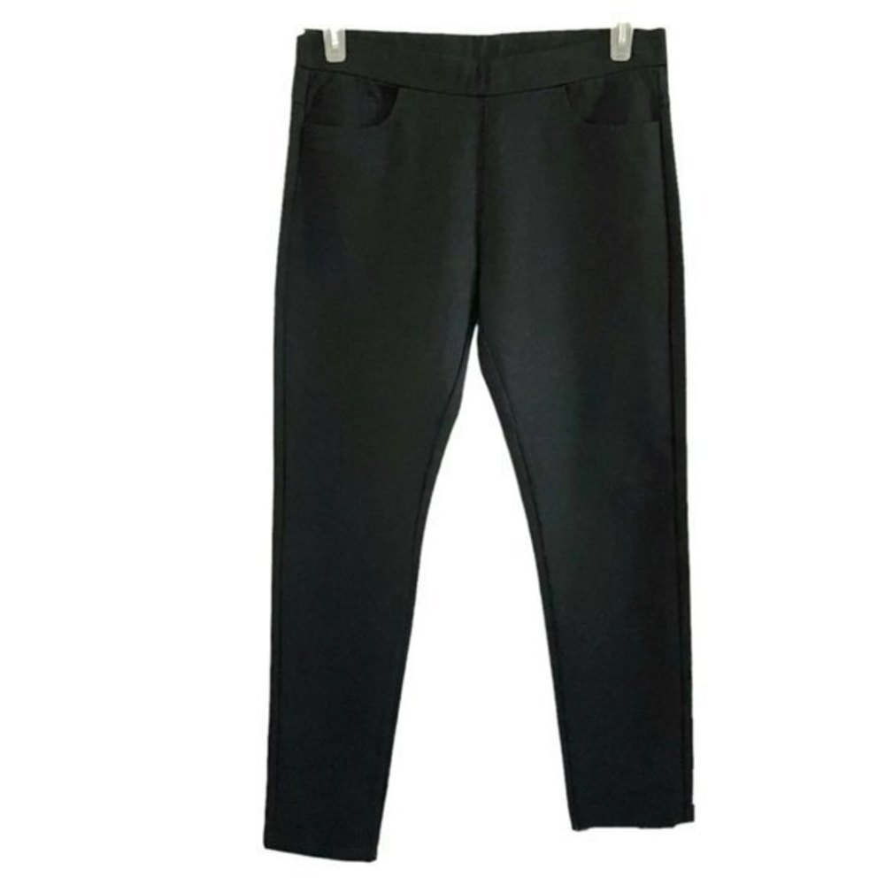 Womens Black Stretch Straight Leggings Pants